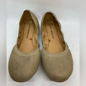 Lucky Brand Leather Eliana Tan Beige Nude Ballet Flats Size 7